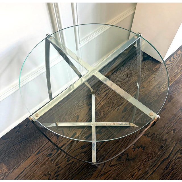 Barrel Form Brass Accent Side Table by John Vesey For Sale - Image 9 of 11