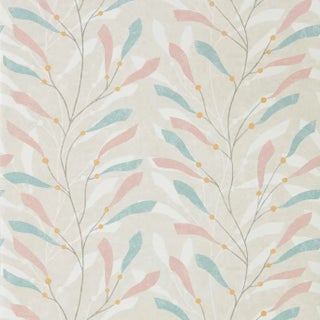 Sanderson “Port Sea” Wallpaper – 4 Double Rolls – Soft Pastel Coastal Botanical For Sale