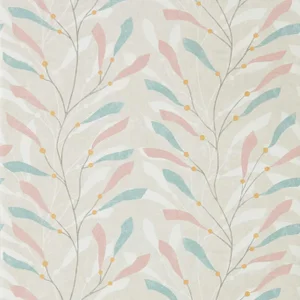 Sanderson “Port Sea” Wallpaper – 4 Double Rolls – Soft Pastel Coastal Botanical