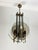 Six-light chandelier in brass and Nile green Murano glass, 1960s Good condition. E14 bulbs. Height 85 cm Width 38 cm Depth...