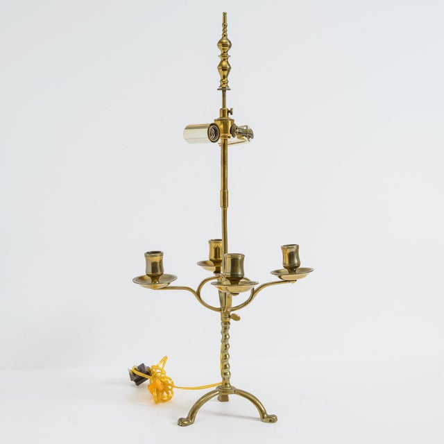 French 1960s French Neoclassical Style Bronze Candlesticks Desk Lamps - a Pair For Sale - Image 3 of 10