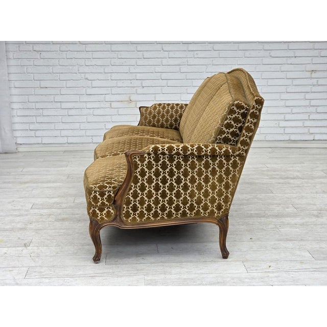 Vintage Danish Three-Seater Sofa in Furniture Velour, 1950s For Sale - Image 14 of 18