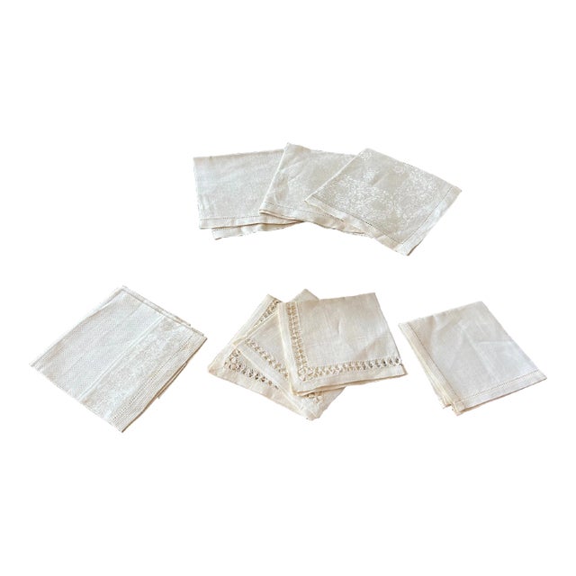 1970s Oatmeal Linen Napkins- Set of 8 For Sale