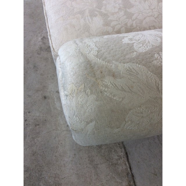 Vintage White Floral Loveseat With Throw Pillows For Sale - Image 12 of 18