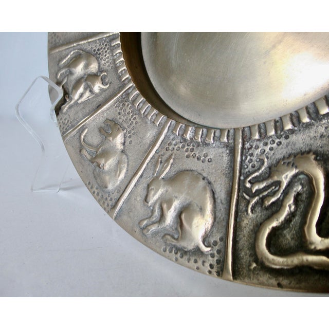Mid-Century Brass Round Zodiac Ashtray, Catchall Dish - Pair For Sale - Image 10 of 14