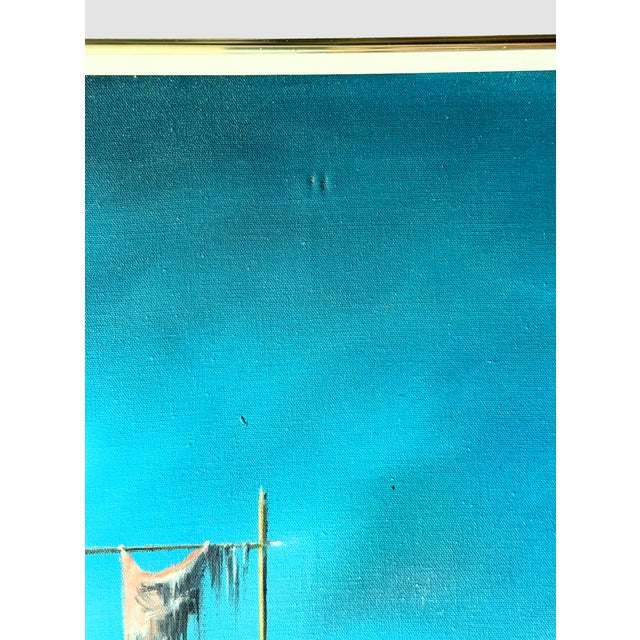 Eugene Hawkins 1964 Surrealist Oil on Canvas Painting For Sale - Image 12 of 12