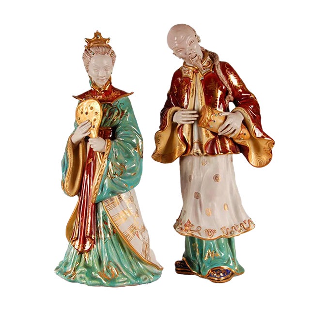 Vintage Italian Ceramic Figures by Eugenia Pattarino, 1960s, Set of 2 For Sale