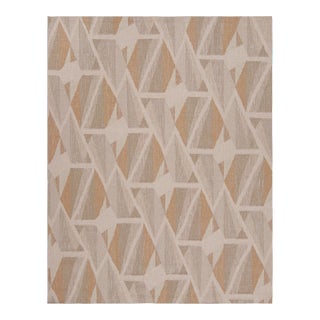 Rug & Kilim’s Scandinavian Style Geometric Rug in Beige, White and Terracotta 14x20 For Sale
