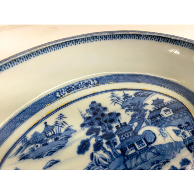 Ceramic 19th Century Chinese Export Chinoiserie Blue and White Nanking Bowl For Sale - Image 7 of 11