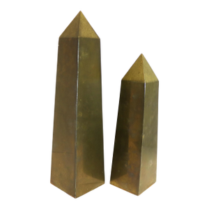 Mid-Century Raymor Imports Brass Obelisks-A Pair