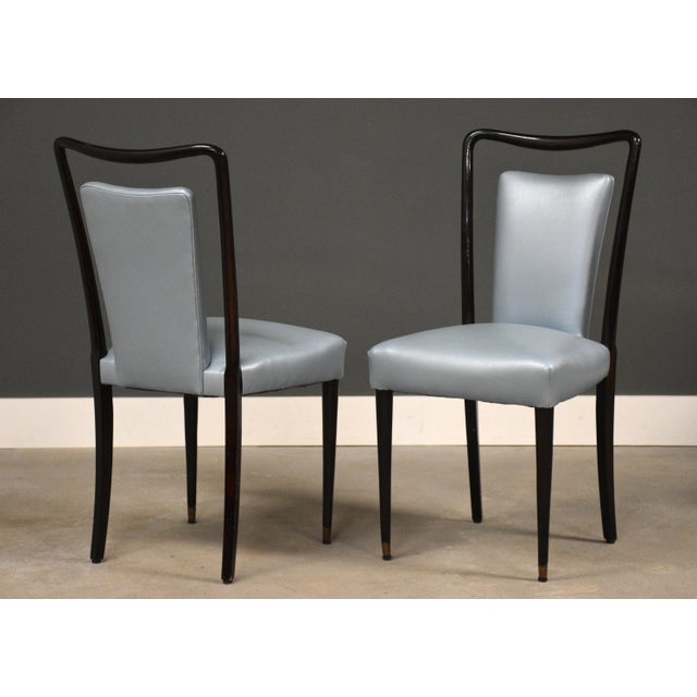 Wood Mid 20th Century Melchiorre Bega Blue Dining Chairs - Set of 4 For Sale - Image 7 of 10