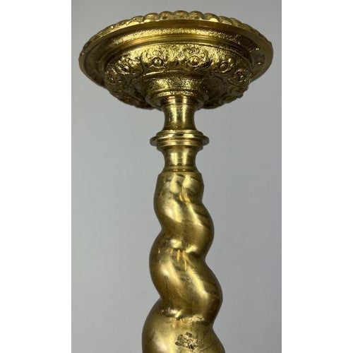Vintage French Brass Ornate Decorative Candleholder For Sale - Image 10 of 10