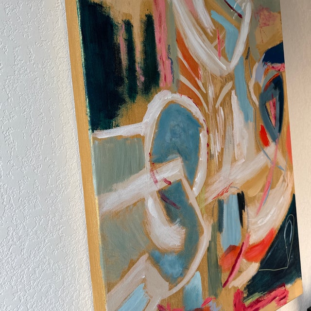 Abstract Original Abstract Acrylic Painting on Deep Gallery Canvas For Sale - Image 3 of 8