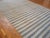 Indian 1940s White Blue Stripe Antique Dhurrie Indian Rug 7'8" X 15'6" Flatweave Cotton Carpet For Sale - Image 3 of 5