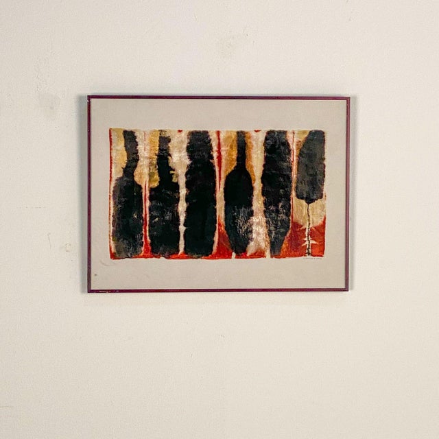 2000 - 2009 Framed Textile, Multicolored Tiger Stripes, Chile Circa 2002 For Sale - Image 5 of 5