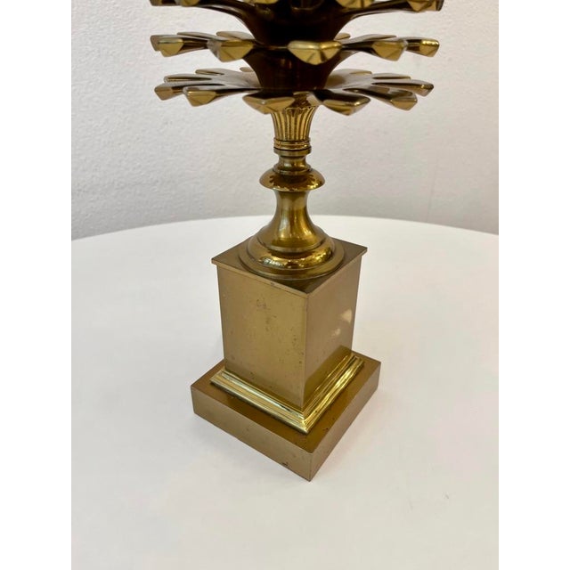 Metal Pine Cone Table Lamp in Brass and Gilt Bronze from Maison Charles, Paris, 1970s For Sale - Image 7 of 14