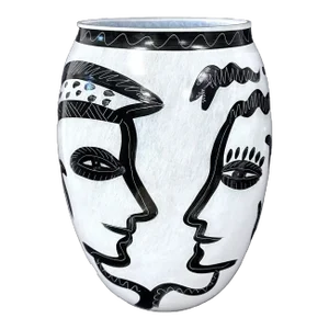 Late 20th Century Ulrica Hydman Vallien for Kosta Boda Caramba Adam & Eve Glass Vase