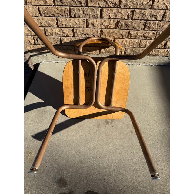 Mid 20th Century Vintage Mid Century Modern Wooden School Chair For Sale - Image 9 of 12