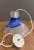 Metal Vintage Blue and White Art Glass Pendant Light For Sale - Image 7 of 12