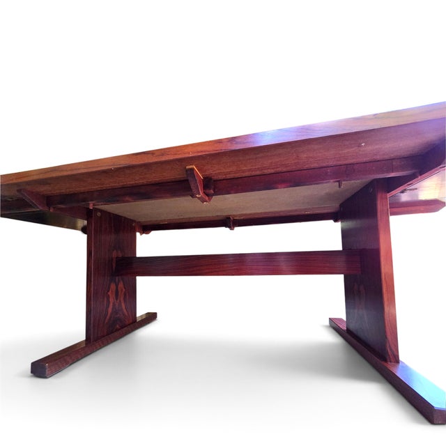 1970s Attributed Ox Art Danish Rosewood Tile Drop Leaf Dining Table For Sale - Image 9 of 11