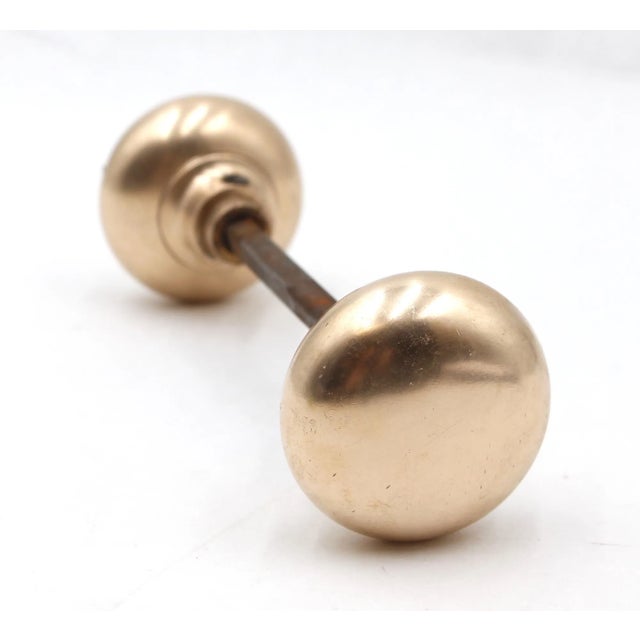 Traditional Vintage Polished Brass Passage Door Knob Set - 4 Pieces For Sale - Image 3 of 10