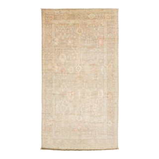 Modern Oushak Style Hand-Knotted Wool Rug – Muted Earth Tones & Pastel Accents For Sale