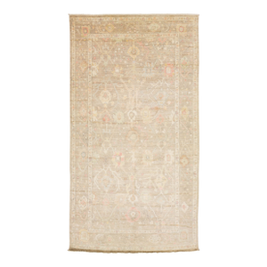 Modern Oushak Style Hand-Knotted Wool Rug – Muted Earth Tones & Pastel Accents
