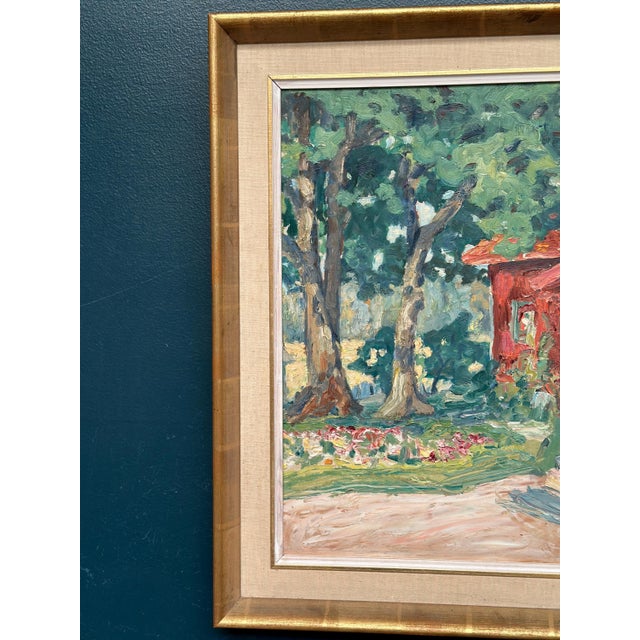 Mid-Century Modern John Rosenqvist, House in Naantali, 1950s, Oil Painting on Board, Framed For Sale - Image 3 of 18