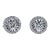 18k (750) White Gold - VVS Natural Diamond Stud Earring - Set of 2 For Sale