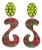 Jeweled Lucite Clip-on Earrings with Scottish Tartan Pattern For Sale