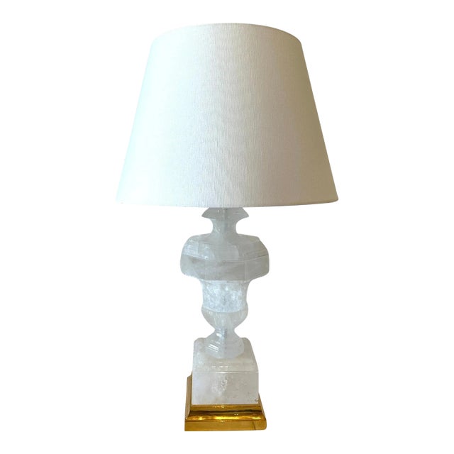 "Lucca" Solid Rock Crystal Lamp by Antonio's Bella Casa For Sale