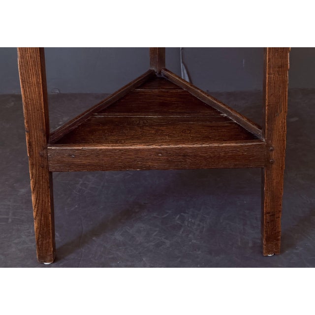 Wood English Cricket Table of Patinated Oak From the Georgian Era For Sale - Image 7 of 9