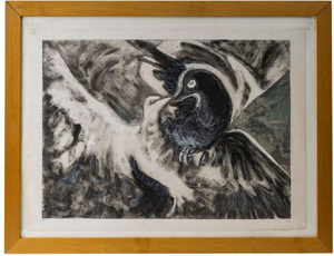 Evelyne Luez, Composition, 20th Century, Engraving, Framed