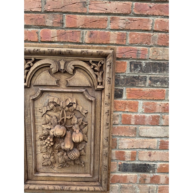 French Vintage French Wood Carved Panel For Sale - Image 3 of 8
