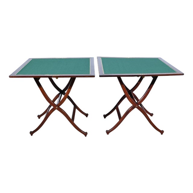 Mahogany Games Tables by H.J. Linton, 1920, Set of 2 For Sale