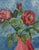 American Midcentury Folk Art Still Life With Roses in Vase For Sale - Image 3 of 7