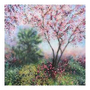 And So We Danced - Original Three Dimensional Abstract Landscape Mixed Media Painting on Wood Panel by Kimberly Blackstock