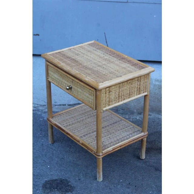 Italian Bamboo and Rattan Nightstand, 1950s For Sale - Image 4 of 9