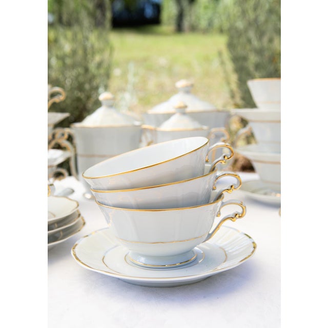 Porcelain Tea Set for 12 from Bernardaud Limoges, 1950s, Set of 27 For Sale - Image 6 of 10