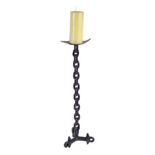 Mid-Century Brutalist Floor Chain Candleholder, France, 1960s For Sale