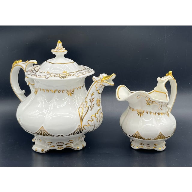 Antique Teapot with Lid and Cream Jug, 1837, Set of 3 For Sale - Image 3 of 18