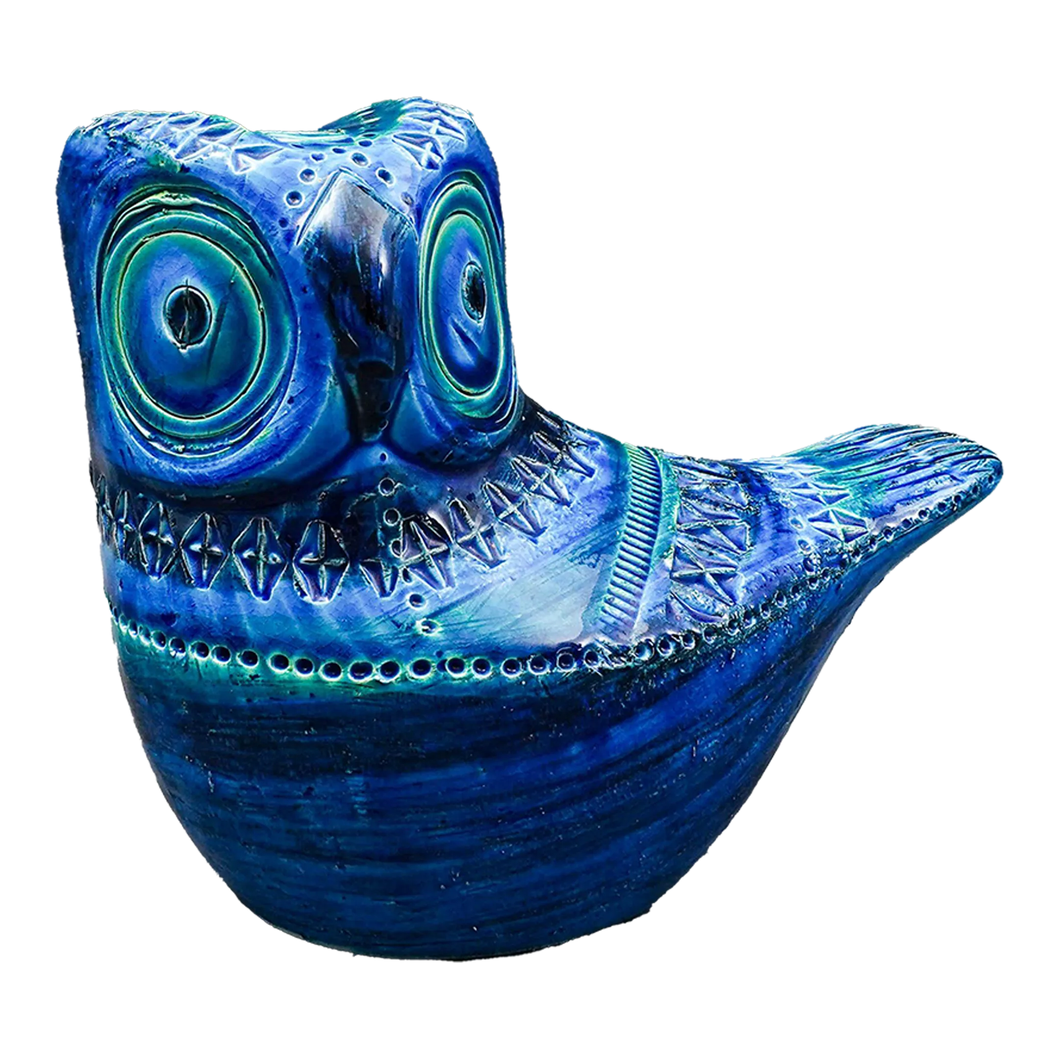 FLAVIA MONTELUPO 青い陶器のピッチャー　Italy Flavia Montelupo Italian Pottery Blue Green Vase MCM vintage