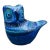 Mid 20th Century Bitossi Aldo Londi Flavia Montelupo Italy Rimini Blue Owl Bird Pottery Sculpture For Sale