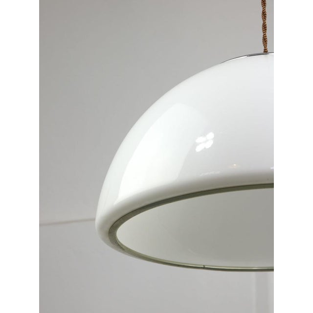 Silver Space Age White Pendant by Luigi Massoni for Guzzini, 1960s For Sale - Image 8 of 12