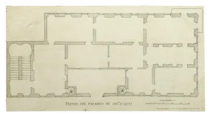 Giovanni Giacomo De Rossi, Antique Architectural Engraving - Asti Palace