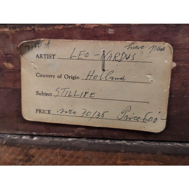 Realism Leo Nardus Early 20th Century Naturalistic Still Life Painting of Jugs and a Carpet, Early 20th Century For Sale - Image 3 of 11