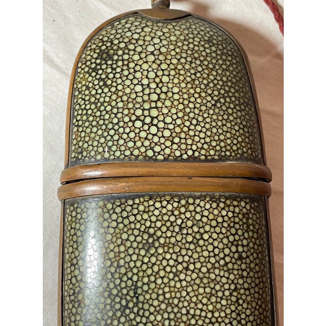 Up for sale is a very high quality antique 19th century Chinese shagreen stingray glasses hard case. This piece is made of...