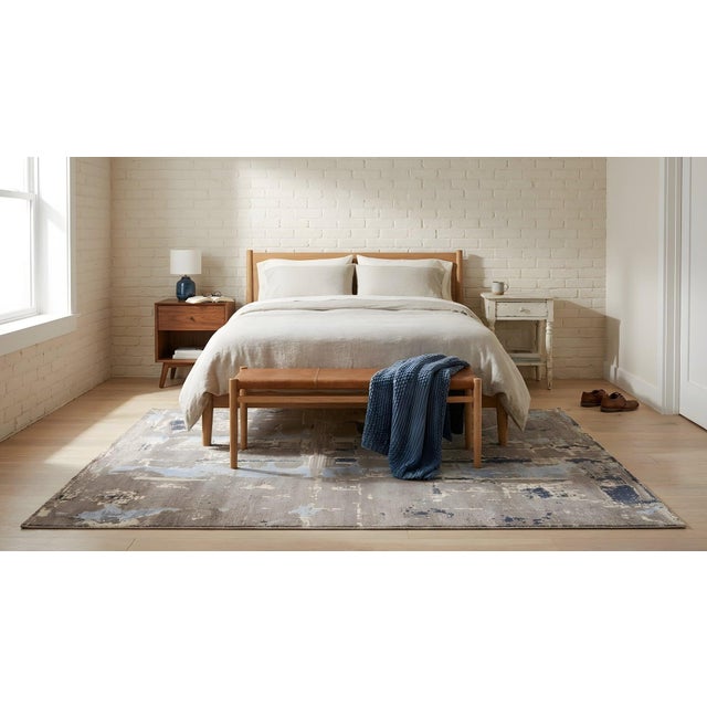 8x10 Clara Stylish Gray Abstract Hand Knotted Wool Rug For Sale - Image 9 of 11