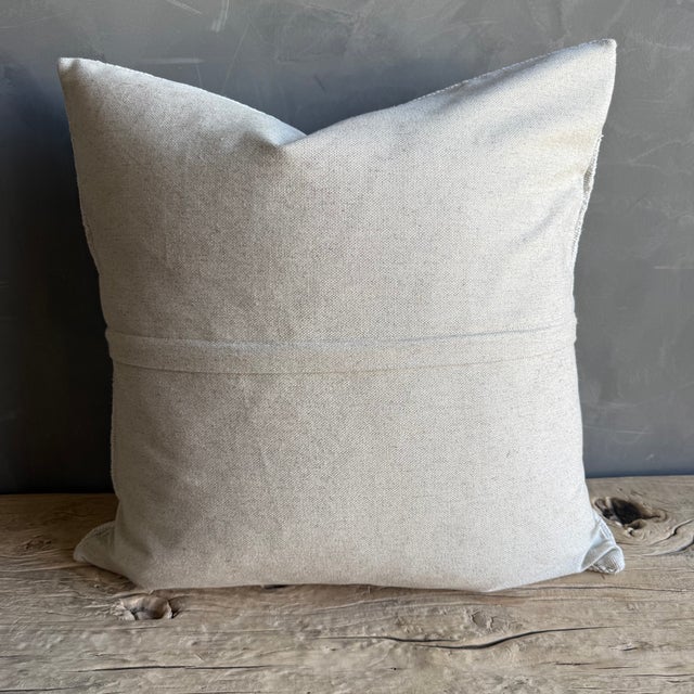 Textile Vintage Rug Pillow Cover With Original Seams For Sale - Image 7 of 7