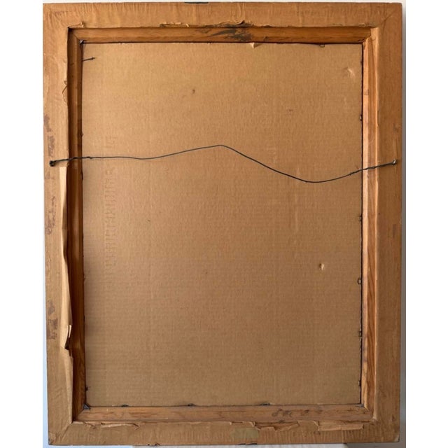 Sculpture Materials Mid Century Mixed Media Double Matte Harlequin Painting Signed Framed For Sale - Image 7 of 8